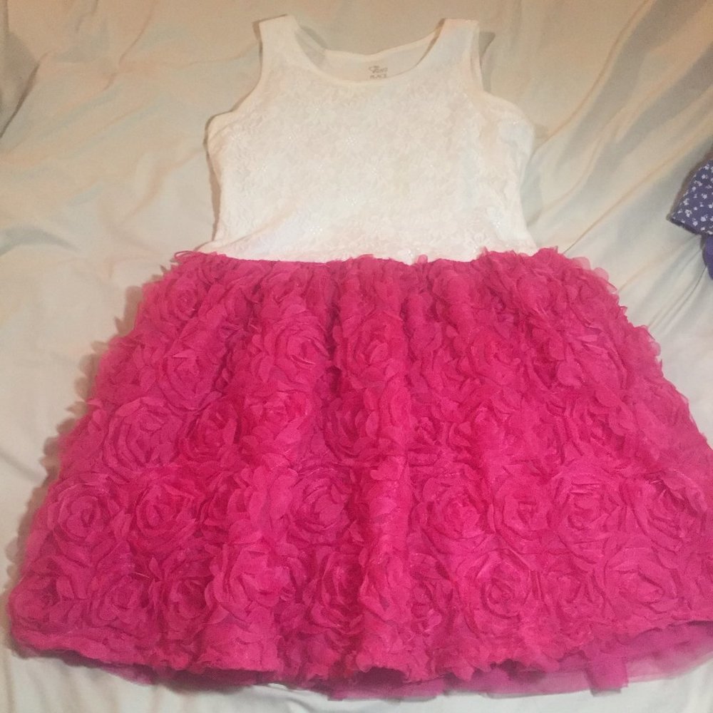 Children's Place Ruffled Pink+White Floral Dress